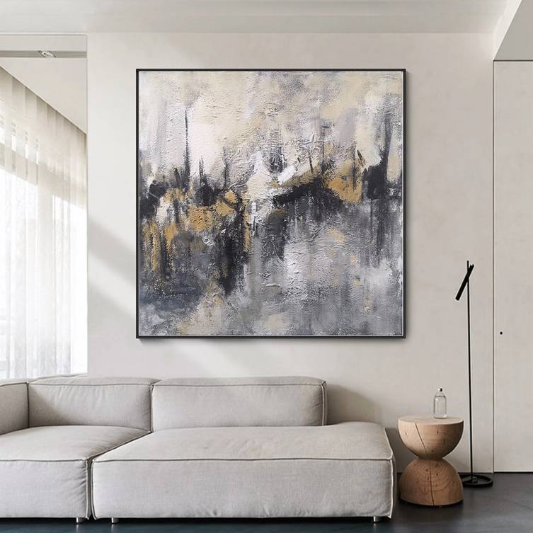 Contemporary Original Leaf Abstract Canvas Wall Art SN4EC